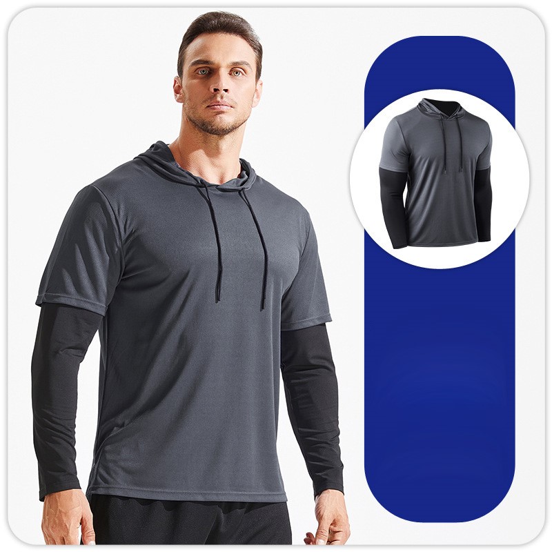 Outdoor Sport Hoodie - Men's Outdoor Running Fitness T-shirt Hoodies